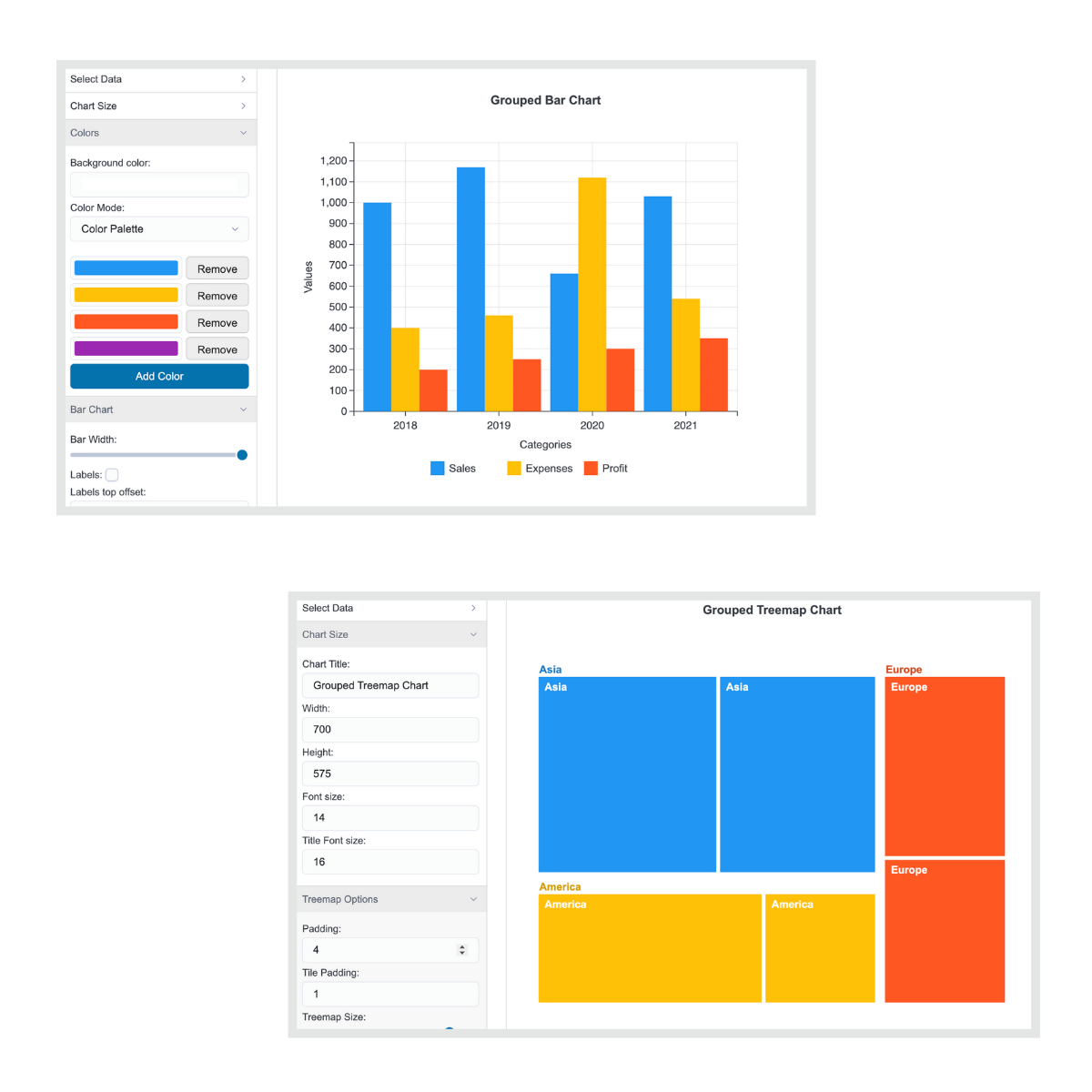 ExploraBI Charts