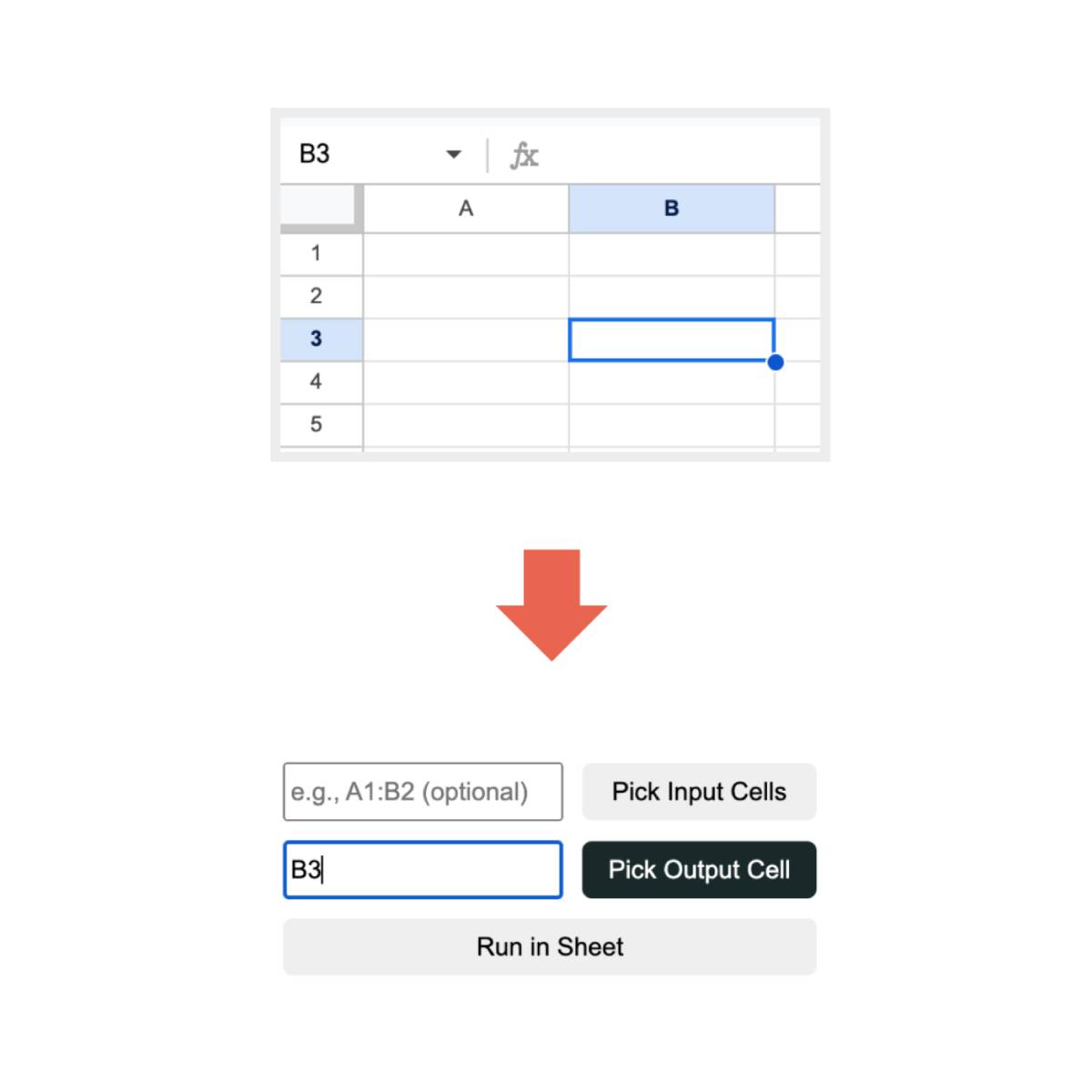 Output in spreadsheet